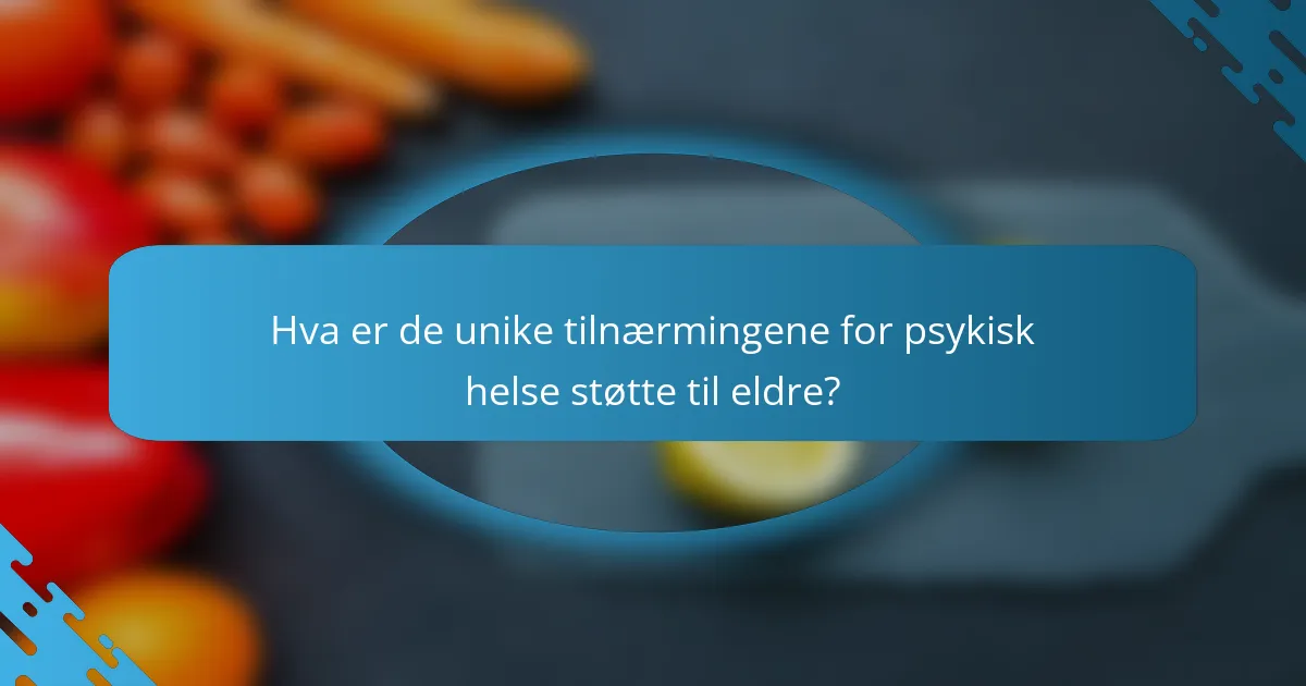 Hva er de unike tilnærmingene for psykisk helse støtte til eldre?