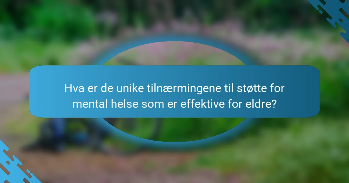 Hva er de unike tilnærmingene til støtte for mental helse som er effektive for eldre?