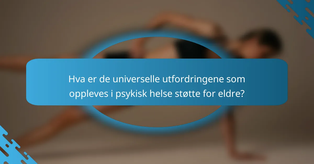 Hva er de universelle utfordringene som oppleves i psykisk helse støtte for eldre?
