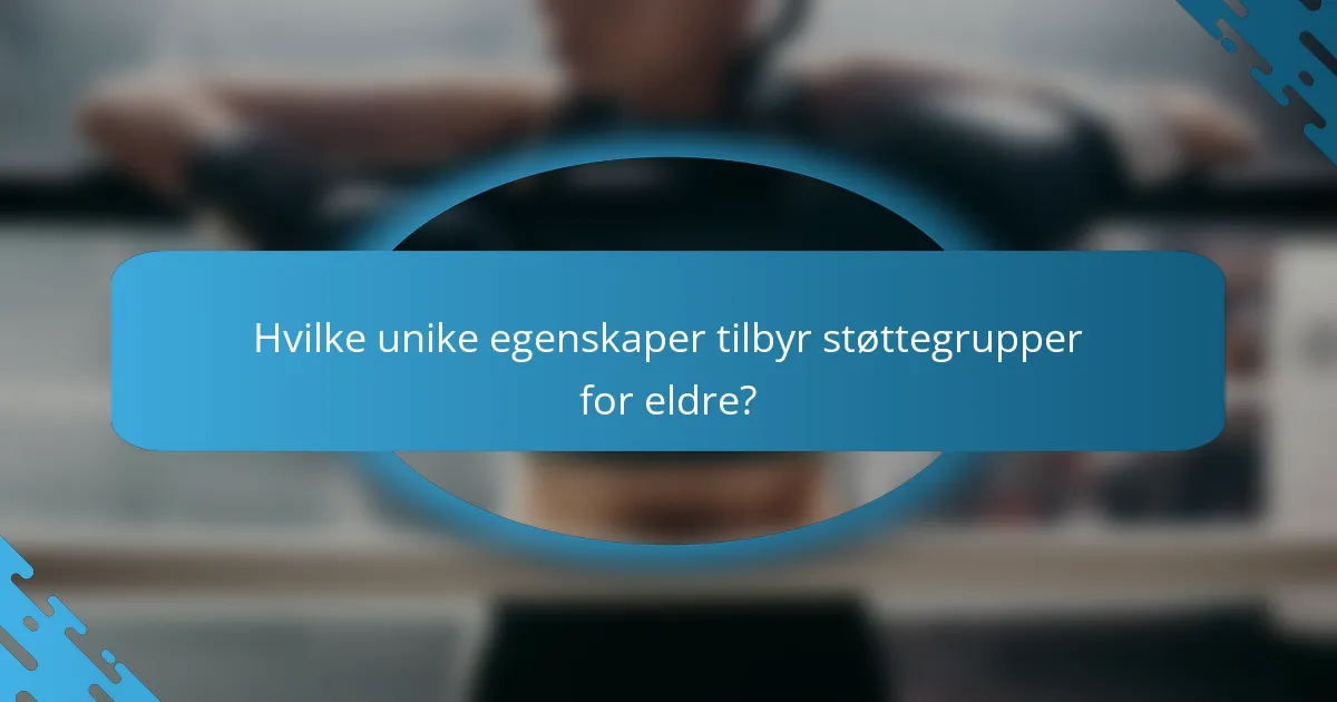 Hvilke unike egenskaper tilbyr støttegrupper for eldre?