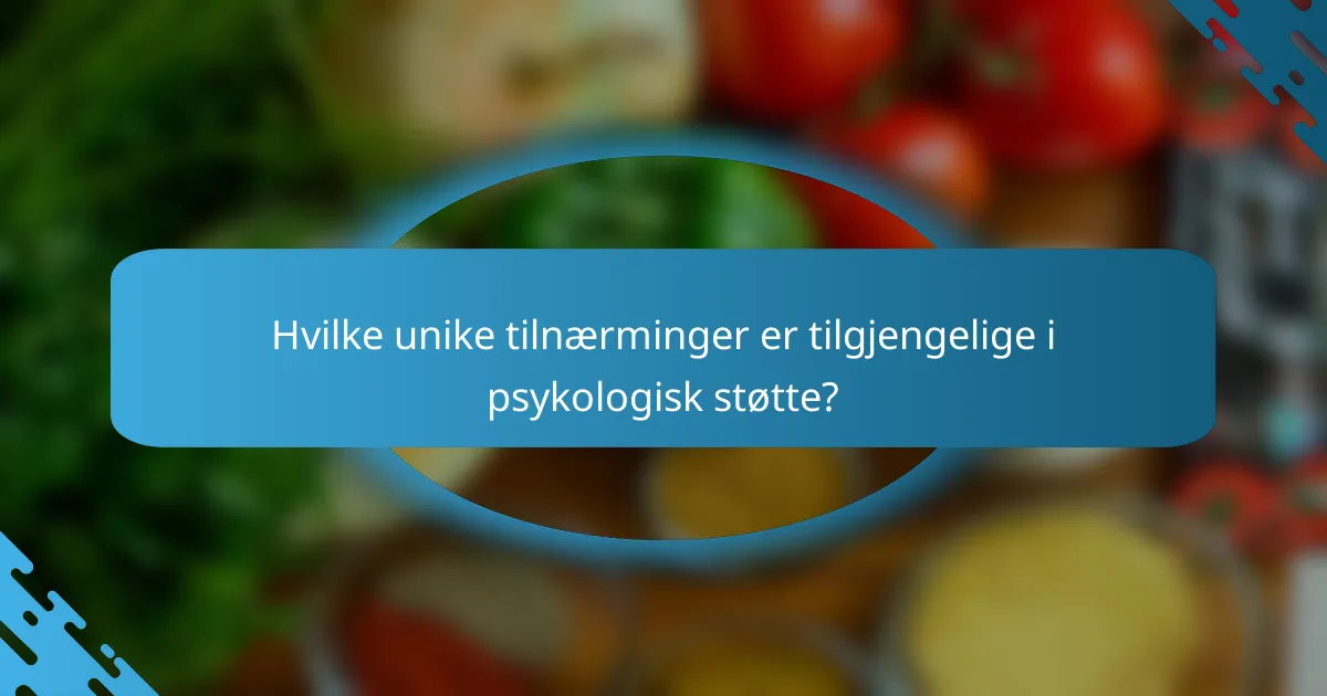 Hvilke unike tilnærminger er tilgjengelige i psykologisk støtte?