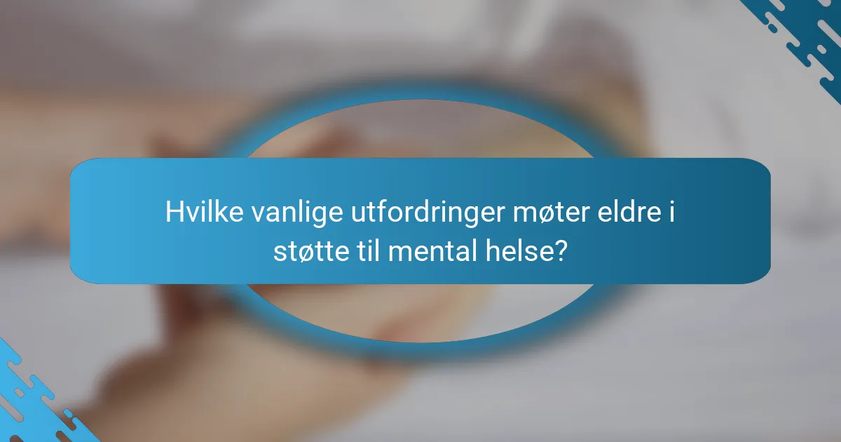 Hvilke vanlige utfordringer møter eldre i støtte til mental helse?
